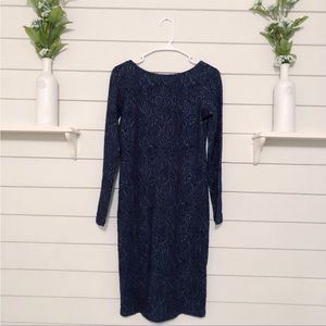 Soon Maternity -Blue Dress jacquard